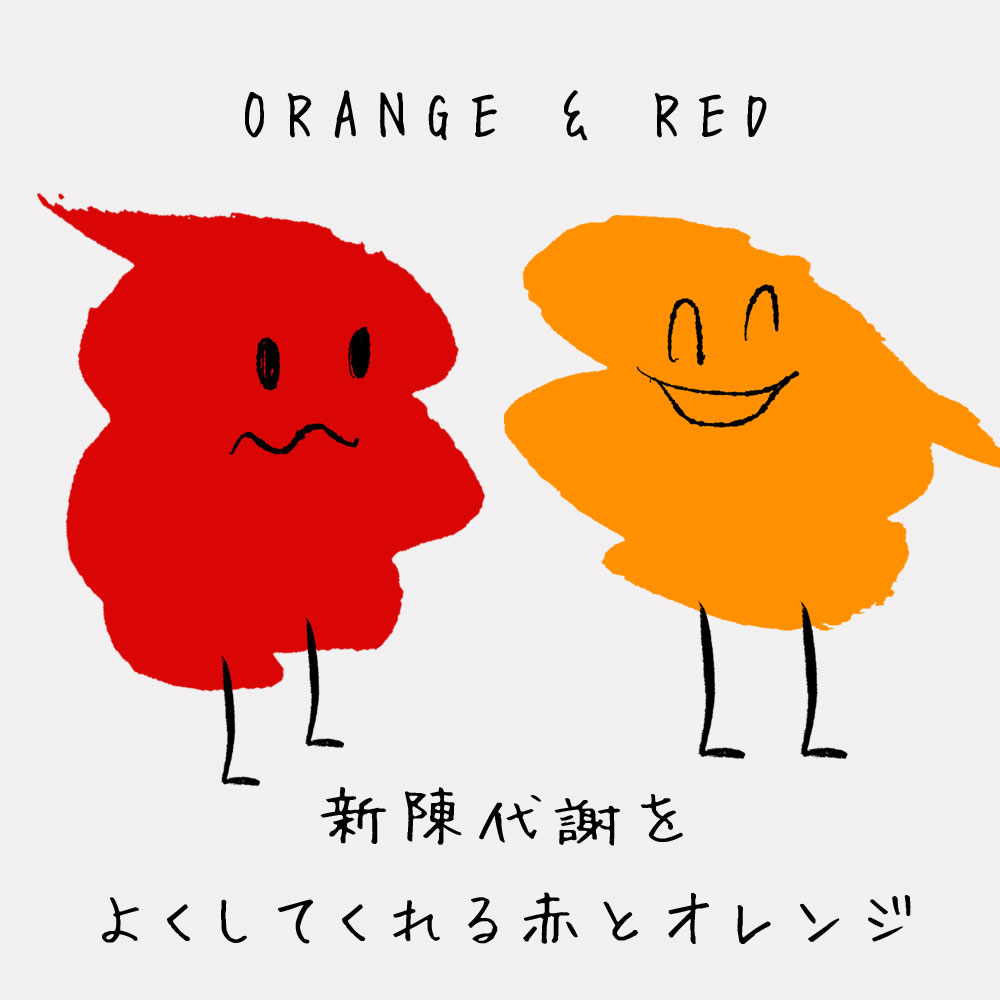 新陳代謝を よくしてくれる赤とオレンジ